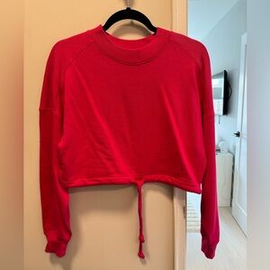Rebecca Taylor cropped hot pink sweatshirt